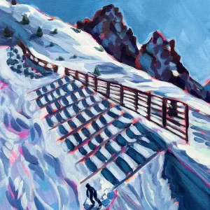 Winterbeklimming: Een reis door met sneeuw bedekte toppen posters & art prints door Pauline Wegman | Key and Sea Creative - Premium Poster - 50x70 Expédié Aujourd’hui
