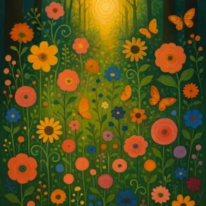 Zonnespiraal in het bloeiende bos posters & art prints door Charley Tegebjer - Premium Poster - 50x70 Dernier Modèle