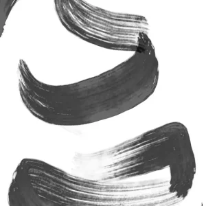 Abstracte penseelstreken: Een dans van monochroom posters & art prints door Nilesh Kulkarni - Premium Poster - 50x70 Quantité Limitée