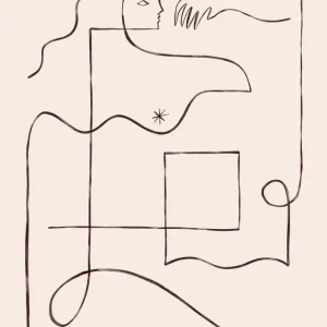 Abstract Embrace: Een minimalistische verkenning van verbinding posters & art prints door Kit Agar - Premium Poster - 50x70 Meilleure Vente