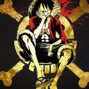Aap D Luffy posters & art prints door Pieter de Vries - Premium Poster - 50x70 Acheter Direct