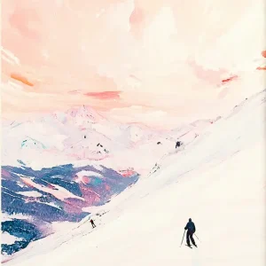 Winter's Embrace: een sereen ski-avontuur posters & art prints door Caspar Bao - Premium Poster - 50x70 Offre Limitée