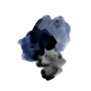 Abstracte Sereniteit: Een dans van donkerblauw en grijs posters & art prints door Danushka Abeygoda - Premium Poster - 50x70 Super Prix