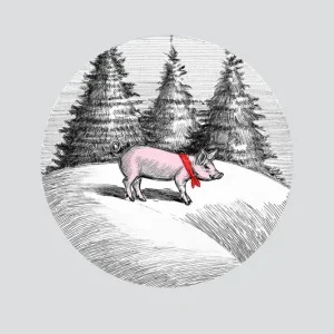 Winterwonderland: Het Avontuurlijke Varken posters & art prints door casa cartissi - Premium Poster - 50x70 Meilleure Vente