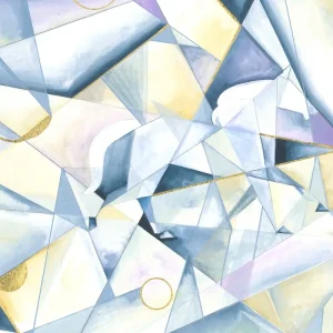 Abstracte paardenelegantie: een geometrische verkenning posters & art prints door Isabelle Brent - Premium Poster - 50x70 Haute Qualité