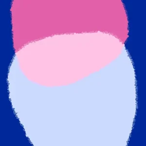 Abstracte harmonie: zachte pasteltinten op dikblauw posters & art prints door Tunahan URKAN - Premium Poster - 50x70 Offre Limitée