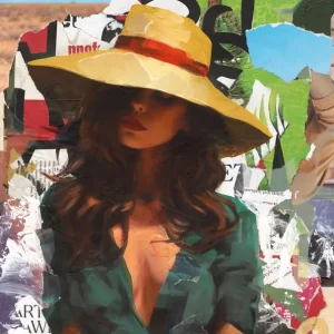 Zomerse Elegantie: Een fusie van mode en kunst posters & art prints door thomas chedeville - Premium Poster - 50x70 Marque