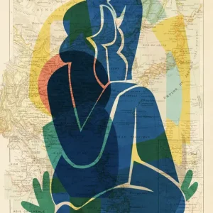 Abstract Embrace: Een kleurrijke fusie van geografie en vorm posters & art prints door thomas chedeville - Premium Poster - 50x70 Remise