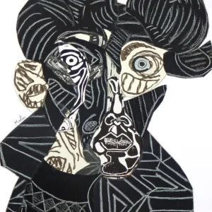 Abstracte Dualiteit: Een Moderne Verkenning van Identiteit posters & art prints door Pascal Marlin - Premium Poster - 50x70 Petit Prix