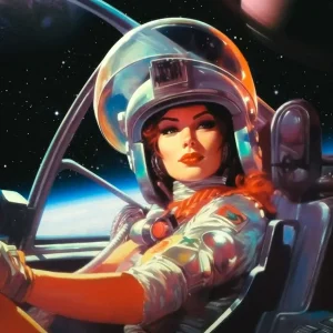 Achat Immédiat Volgende Stop Mars - Retro Scifi posters & art prints door Taudalpoi - Premium Poster - 50x70