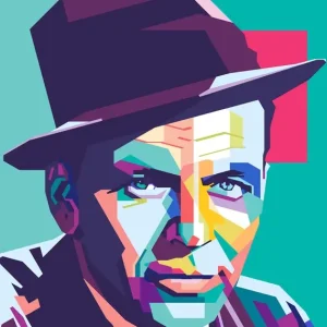 WPAP Seni Pop Frank Sinatra posters & art prints door Supri Wahyudi - Premium Poster - 50x70 Livraison Gratuite