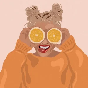 Zoet & Zuur posters & art prints door Linnéa Gustafsson - Premium Poster - 50x70 Super Prix