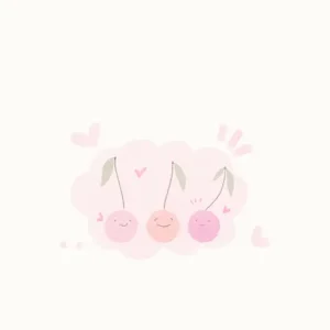 Zoete kersendromen: Een speelse illustratie posters & art prints door Xuan Thai - Premium Poster - 50x70 Prix Réduit