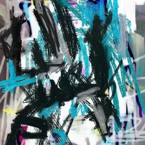 Abstract expressionisme: Chaos en kleur posters & art prints door Lembayung senja studio [Vintage Poster] - Premium Poster - 50x70 Expédié Aujourd’hui