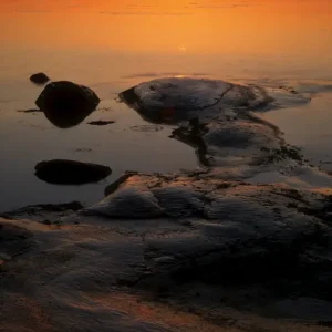 Zonsondergang in Laxvik posters & art prints door Stefan J Nilsson - Premium Poster - 50x70 Usine Directe