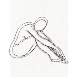 Abstracte vrouw Wit posters & art prints door Louise Jansson - Premium Poster - 50x70 Jusqu’à Épuisement Des Stocks