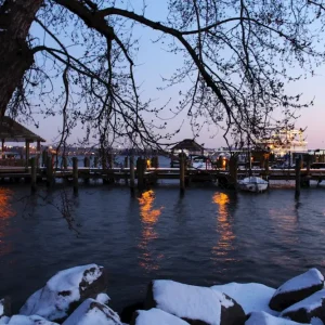 Winterdagen aan het dok posters & art prints door Laura Meza - Premium Poster - 50x70 Bon Plan