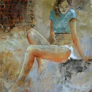 Zittend jong meisje posters & art prints door pol ledent - Premium Poster - 50x70 Meilleure Vente