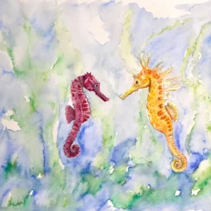 Zeepaardje Liefde posters & art prints door Mona Malt - Premium Poster - 50x70 Must-Have