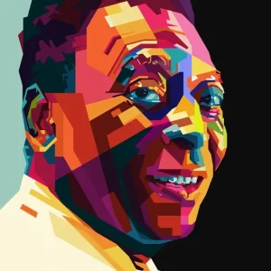 WPAP Pele Voetbal Stijl posters & art prints door Supri Wahyudi - Premium Poster - 50x70 Haute Qualité