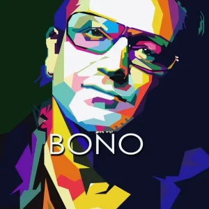 Achat Immédiat Bono U2 Pop Art WPAP posters & art prints door Artkreator - Premium Poster - 50x70
