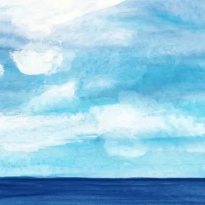 A Tranquil Blue Ocean with Cloudy Skies posters & art prints door Danushka Abeygoda - Premium Poster - 50x70 Soldes