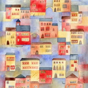 Achat Immédiat Charming City Houses and Cottages posters & art prints door Nic Squirrell - Premium Poster - 50x70