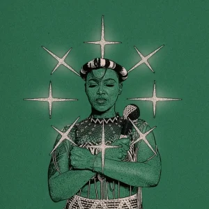 Woman in Traditional Attire posters & art prints door Mathabela Madiela - Premium Poster - 50x70 Super Prix