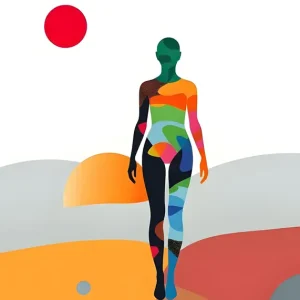 Abstracte figuur 03 posters & art prints door Sara D - Premium Poster - 50x70 Acheter En Ligne