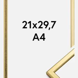 Fotolijst Slim Mat Ontspiegeld Glas Goud 21X29,7 cm (A4) Super Prix