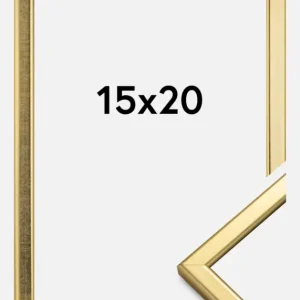 Fotolijst Slim Mat Ontspiegeld Glas Goud 15x20 cm Expédié Aujourd’hui