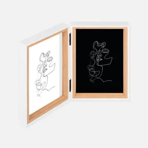 Silhouette Vouwlijst Glas Eik 13x18 cm - 2 Afbeeldingen Meilleure Vente