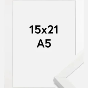 Vente Flash Fotolijst Amanda Box Glas Wit 15x21 cm (A5)