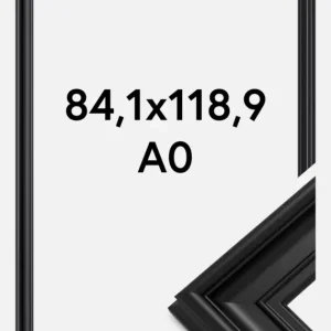 Fotolijst Mora Premium Glas Zwart 84,1x118,9 cm (A0) Vente Directe