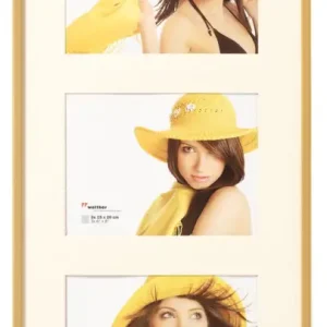 Vente Flash New Lifestyle Collagelijst Glas Goud - 3 Bilder (15x20 Cm)