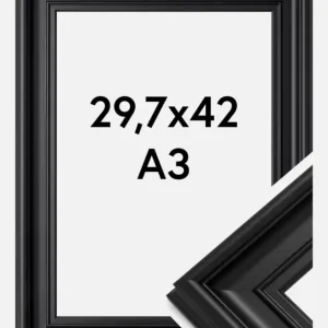 Fotolijst Mora Premium Glas Zwart 29,7x42 cm (A3) Prix Bas