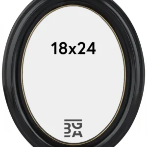 Authentique Eiri Mozart Ovaal Glas Zwart 18x24 cm