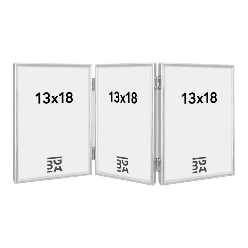 Achat Immédiat Silvia Vouwlijst Zilver 13x18 cm - 3 Foto's