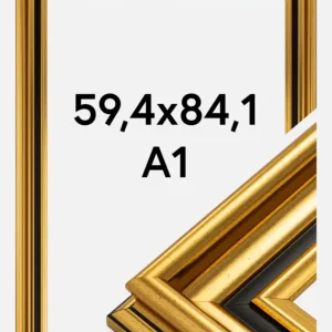 Fotolijst Gysinge Premium Glas Goud 59,4x84,1 cm (A1) Commander Maintenant