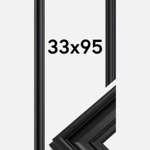 Meilleur Prix Fotolijst Mora Premium Glas Zwart 33x95 cm