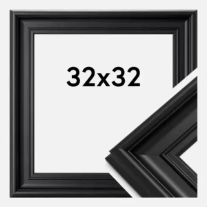 Haute Qualité Fotolijst Mora Premium Glas Zwart 32x32 cm