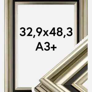 Fotolijst Gysinge Premium Glas Zilver 32,9x48,3 cm (A3+) Commander Maintenant