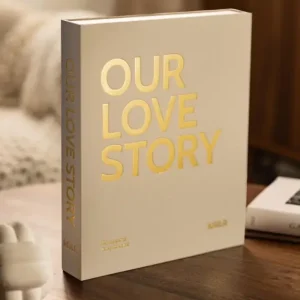 KAILA OUR LOVE STORY Creme - Coffee Table Photo Album (60 Zwarte zijden) Achetez Aujourd’hui