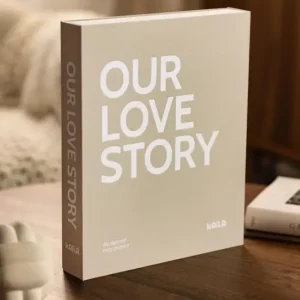 KAILA OUR LOVE STORY Grey - Coffee Table Photo Album (60 Zwarte zijden) Promotion