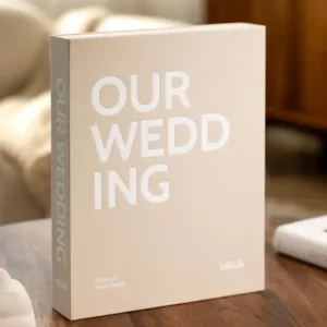 KAILA OUR WEDDING Creme - Coffee Table Photo Album (60 Zwarte zijden) Authentique