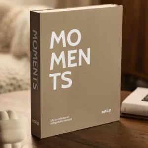 Haute Qualité KAILA MOMENTS Grey - Coffee Table Photo Album (60 Zwarte zijden)