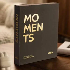 Retour Gratuit KAILA MOMENTS Black - Coffee Table Photo Album (60 Zwarte zijden)