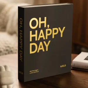 KAILA OH HAPPY DAY Black - Coffee Table Photo Album (60 Zwarte zijden) Commande En Gros