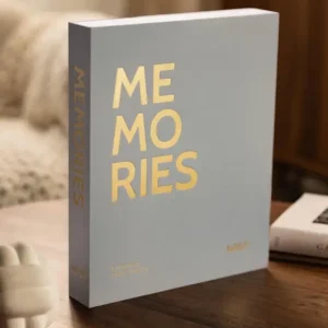 Dernier Modèle KAILA MEMORIES Grey - Coffee Table Photo Album (60 Zwarte zijden)