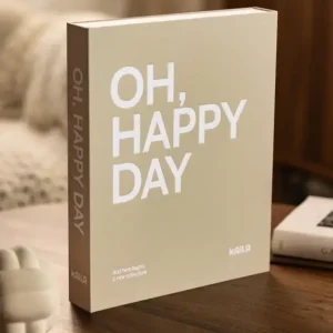 KAILA OH HAPPY DAY Grey - Coffee Table Photo Album (60 Zwarte zijden) Haute Qualité